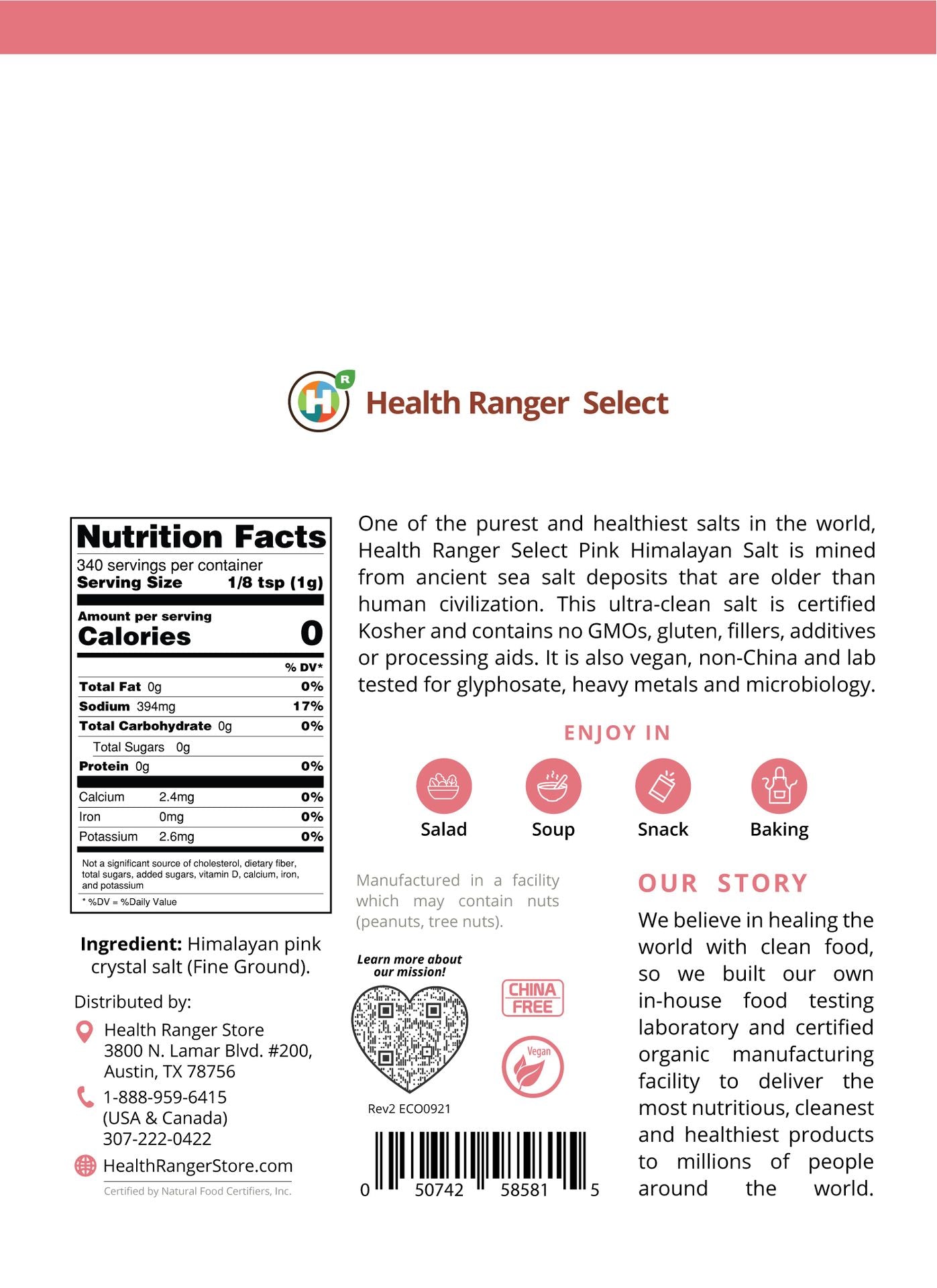 Pink Himalayan Salt Fine Ground 12 oz (340 g)