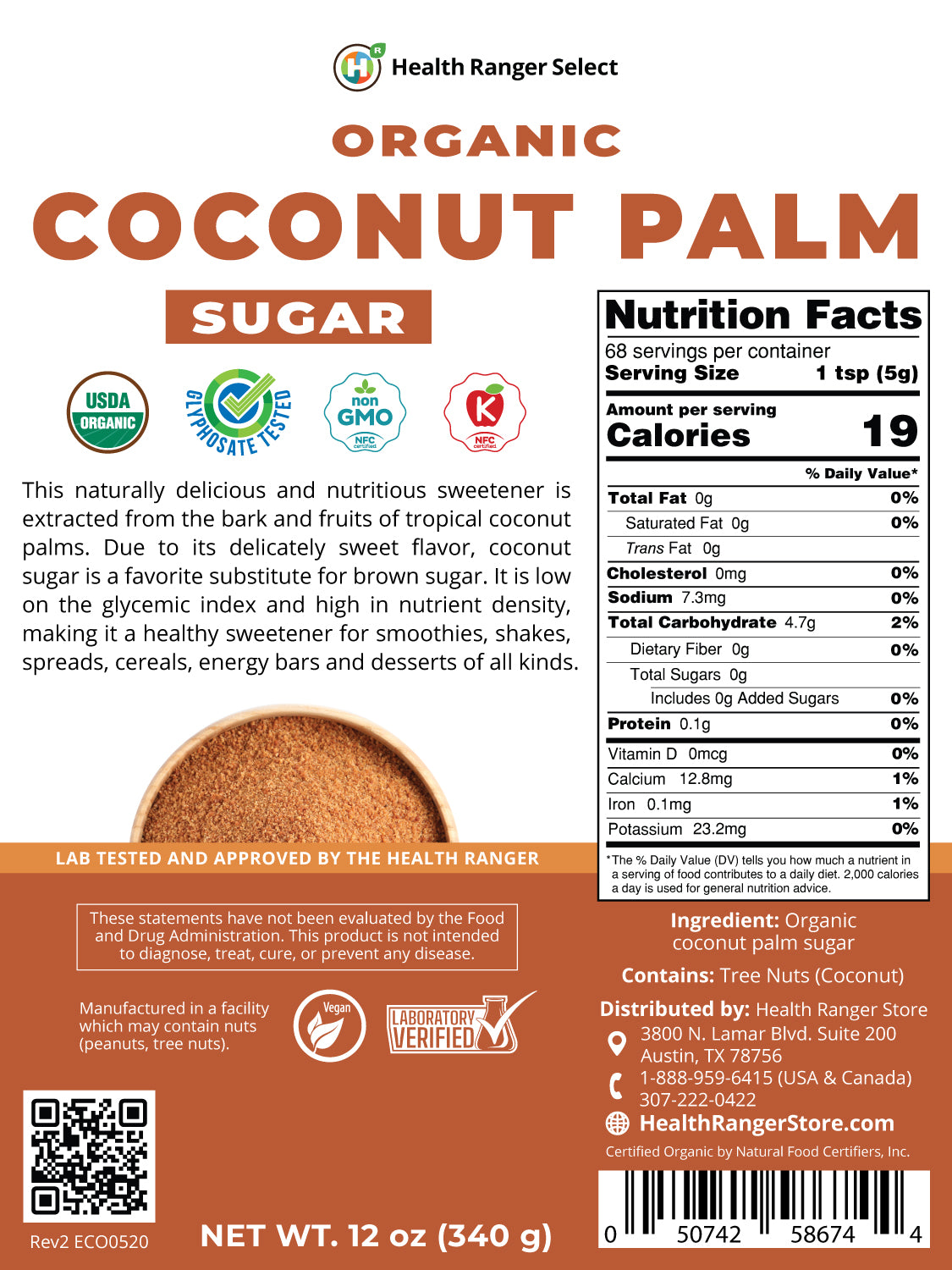 organic coconut palm sugar vs white sugar Organic Coconut Palm Sugar 12oz (340g) – Health Ranger Store