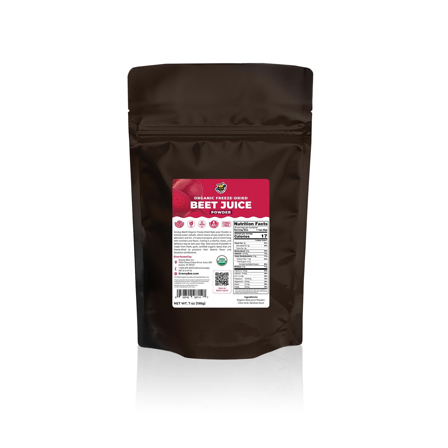 Organic Freeze-Dried Beet Juice Powder 7oz (198g)