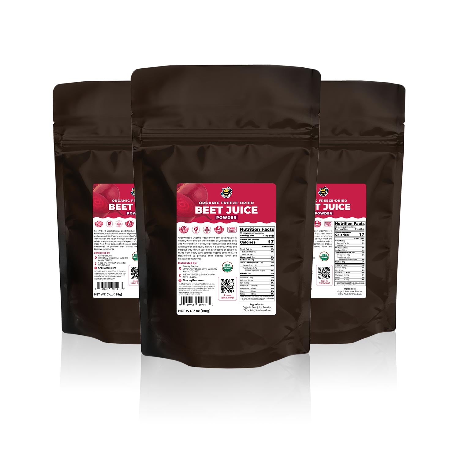 Organic FreezeDried Beet Juice Powder 7oz (198g) (3Pack) Health