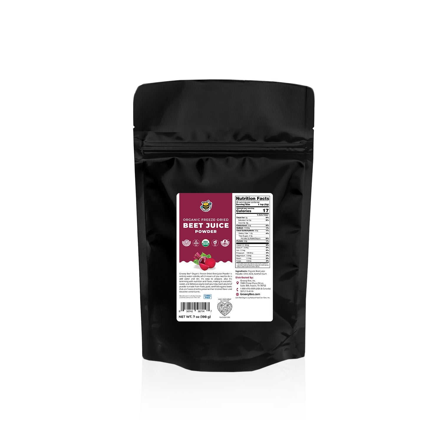 Organic Freeze-Dried Beet Juice Powder 7oz (198g)