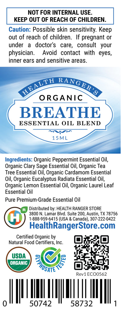 Organic Breathe Essential Oil Blend 15ml