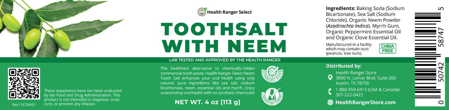 Health Ranger Select Toothsalt with Neem 4 oz (113g) – Health Ranger Store