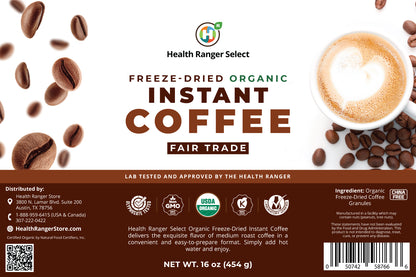 Fair Trade Organic Freeze-Dried Instant Coffee 16oz (454g) 