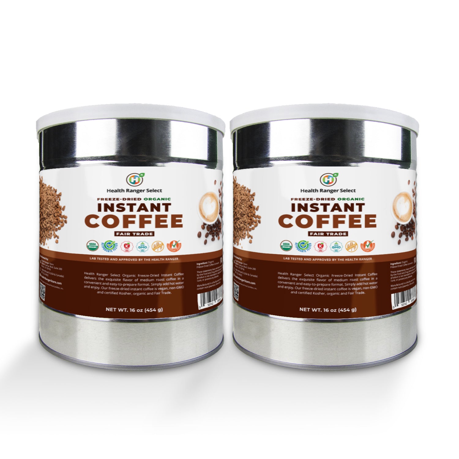Fair Trade Organic Freeze-Dried Instant Coffee 16oz (454g) 