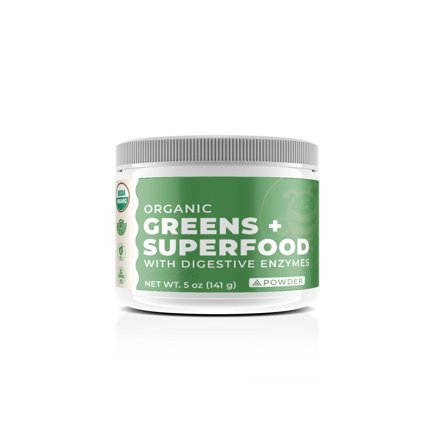 Organic Greens + Superfood Powder With Digestive Enzymes 5 oz (141 g)