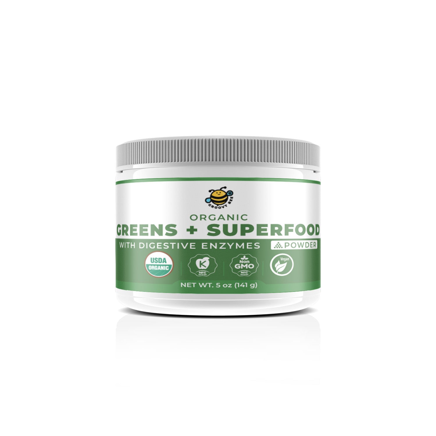 Organic Greens + Superfood Powder With Digestive Enzymes 5 oz (141 g)