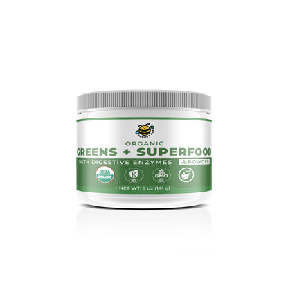 Organic Greens + Superfood Powder With Digestive Enzymes 5 oz (141 g) (3-Pack)
