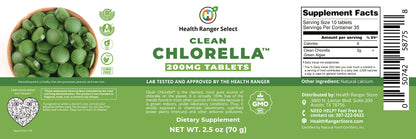 Clean Chlorella 200mg Tablets 2.5 oz (70 g)