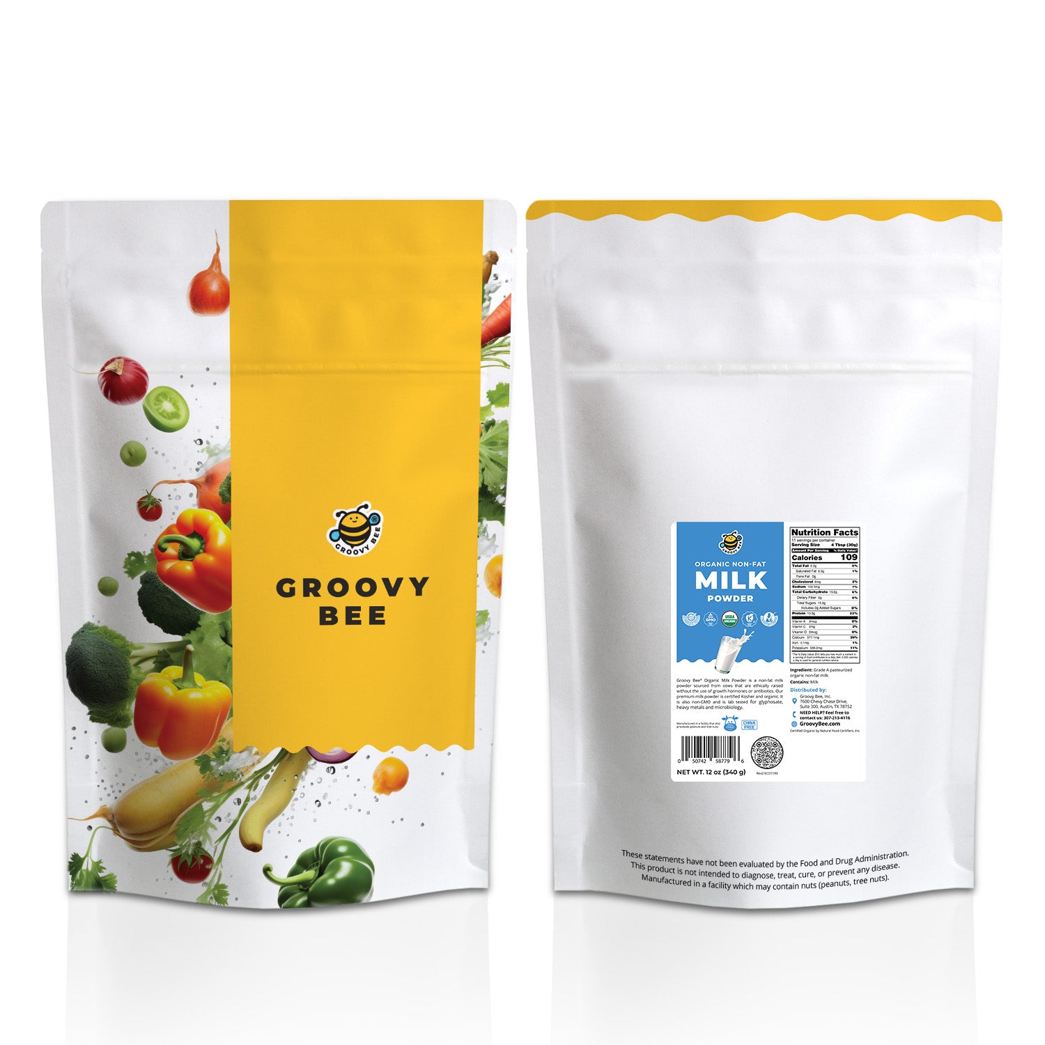 Organic Non-Fat Milk Powder 12 oz (340 g)