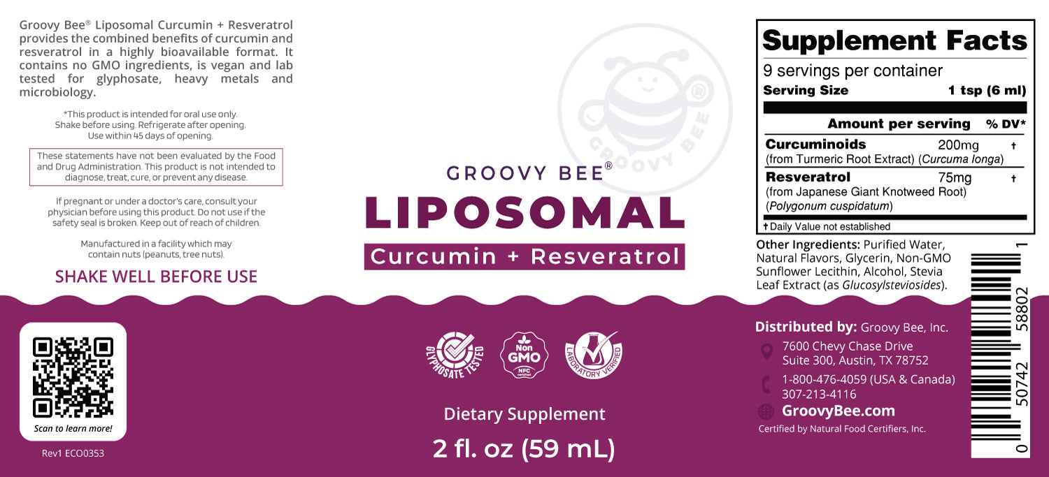 Liposomal Curcumin + Resveratrol 2fl. oz (59ml)