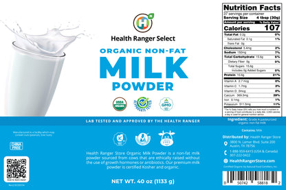 Organic Non-Fat Milk Powder (40 oz, 1133g) 