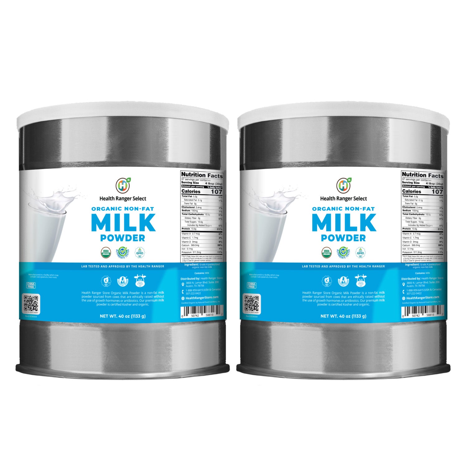 Organic Non-Fat Milk Powder (40 oz, 1133g) 