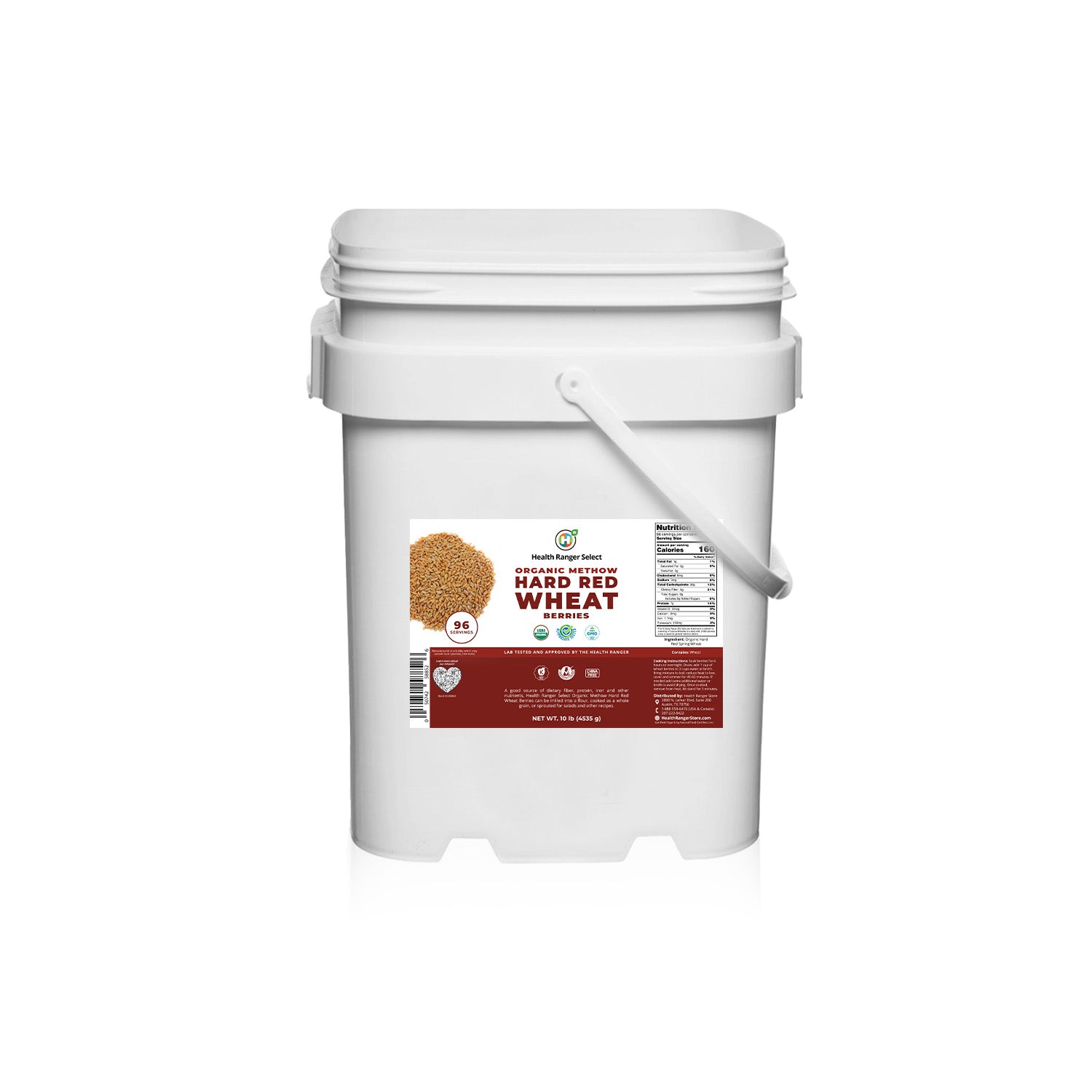 Mega Bucket Organic Hard Red Wheat Berries 10LB (4535g) – Health Ranger ...