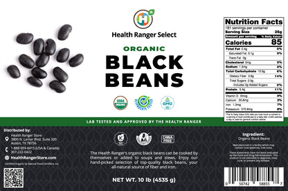 Mega Bucket Organic Black Beans (10LB, 4535g)