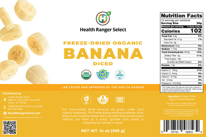 Freeze-Dried Organic Banana 14oz (396g) 