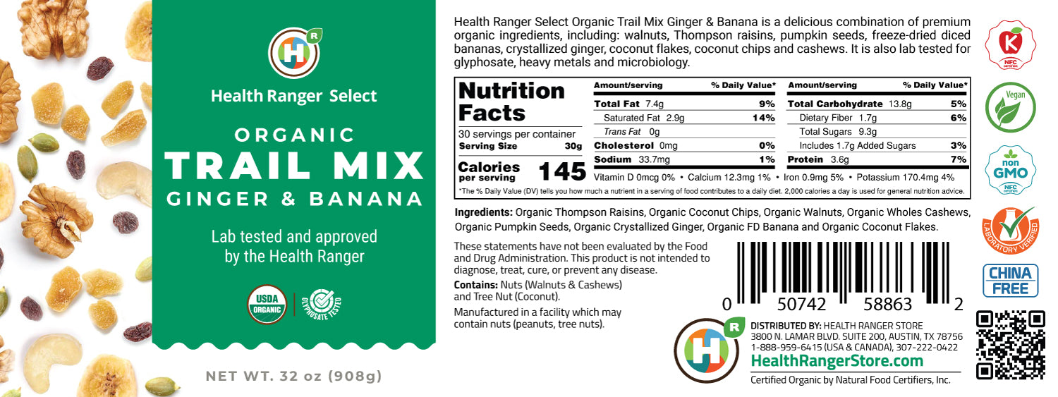 Mini Buckets Organic Trail Mix - Ginger &amp; Banana 32 oz (908g)
