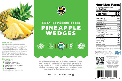 Groovy Bee® Organic Freeze-Dried Pineapple Wedges 