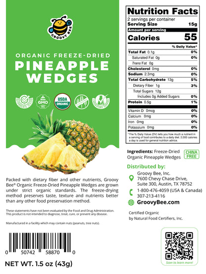 Groove Bee® Organic Freeze-Dried Pineapple Wedges 1.5 oz (43g)