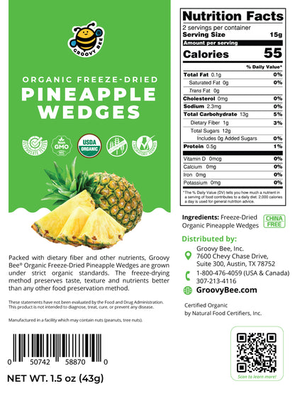 Groove Bee® Organic Freeze-Dried Pineapple Wedges 1.5 oz (43g)