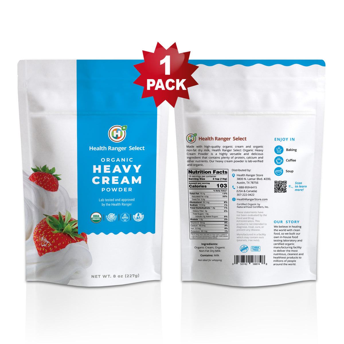Organic Heavy Cream Powder 8oz (227g) – Health Ranger Store