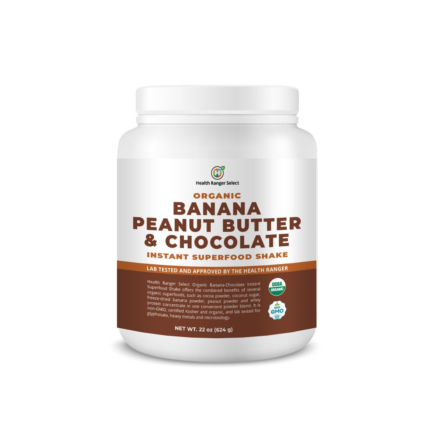 Organic Banana Peanut Butter &amp; Chocolate Instant Superfood Shake  22 oz (624g) (3-Pack)