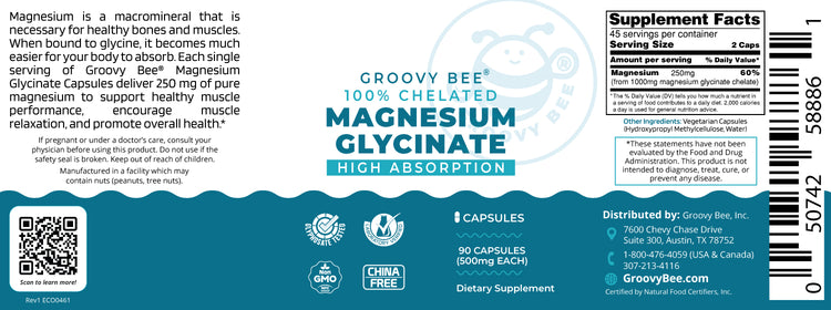 Magnesium Glycinate High Absorption 500mg 90 Caps – Health Ranger Store
