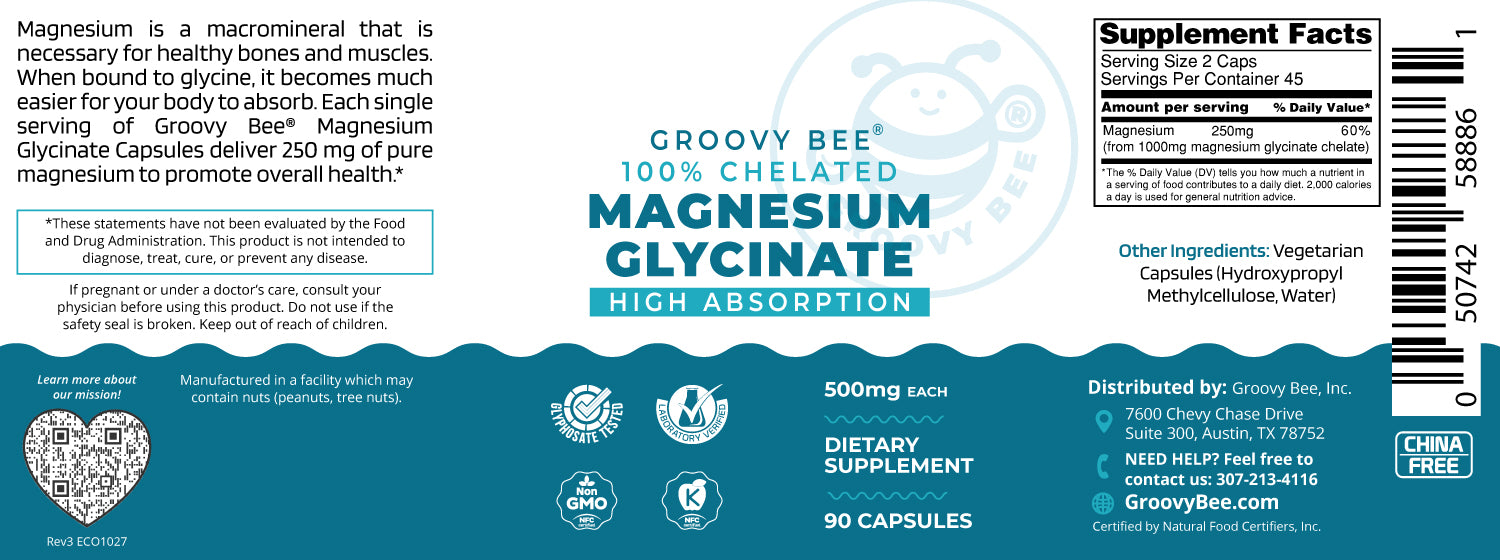 Magnesium Glycinate High Absorption 500mg 90 Caps