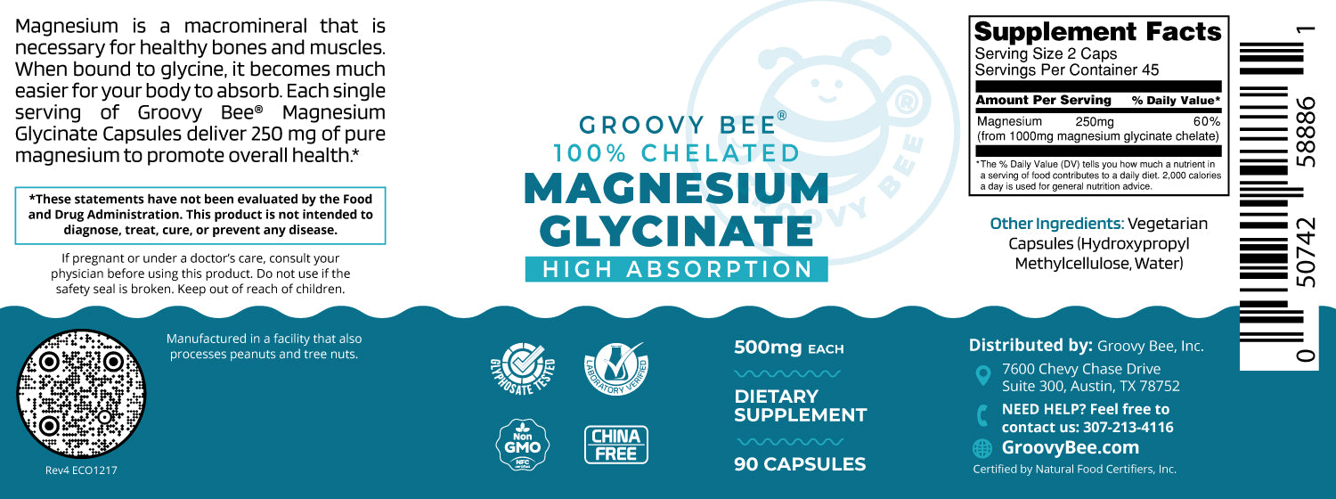 Magnesium Glycinate High Absorption 500mg 90 Caps