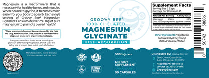Magnesium Glycinate High Absorption 500mg 90 Caps