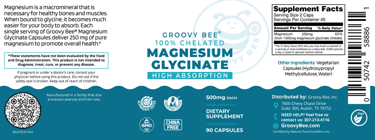 Magnesium Glycinate High Absorption 500mg 90 Caps