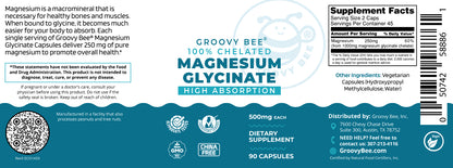 Magnesium Glycinate High Absorption 500mg 90 Caps
