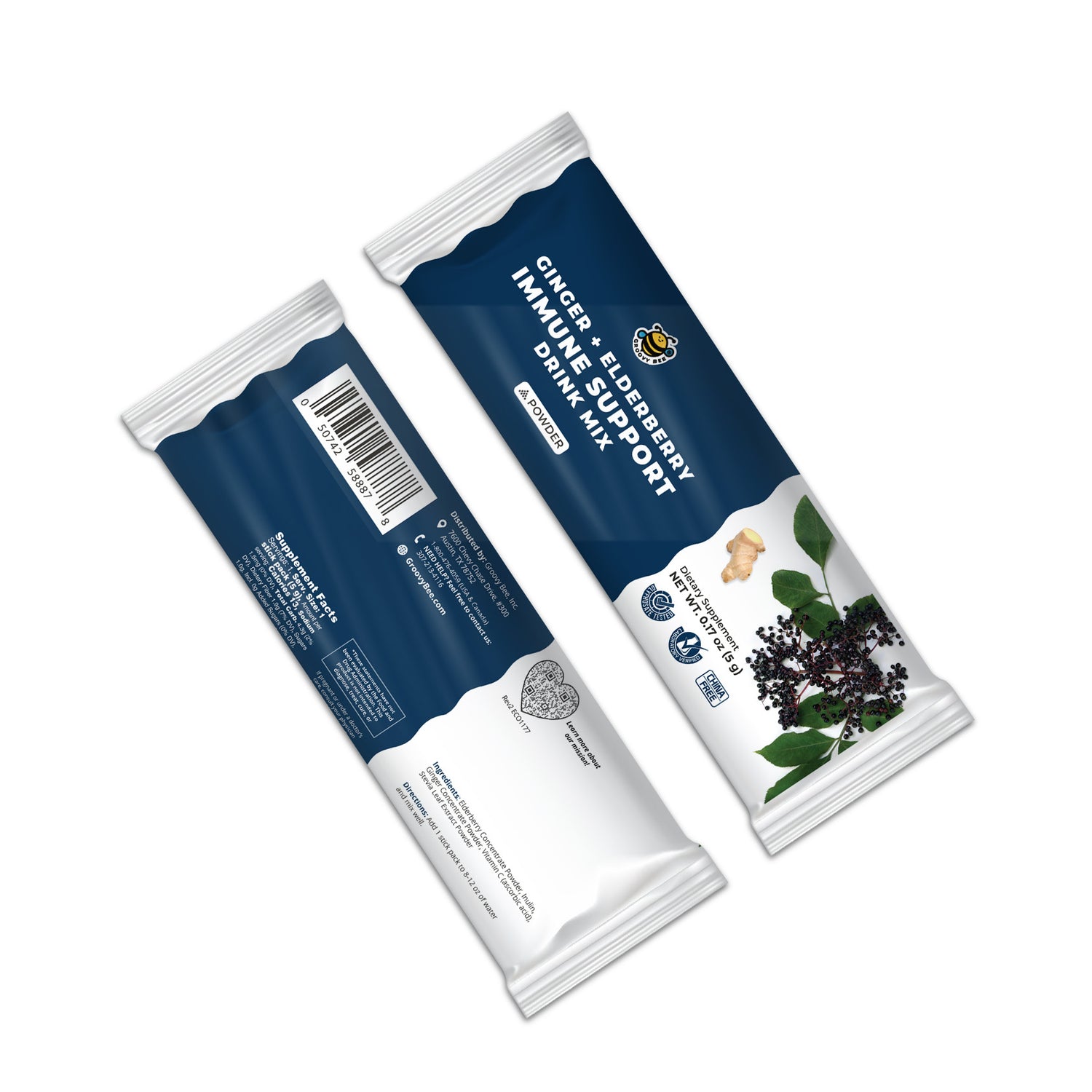 Ginger Immune Support with Elderberry (14 Packs) 0.17 oz (5 g)