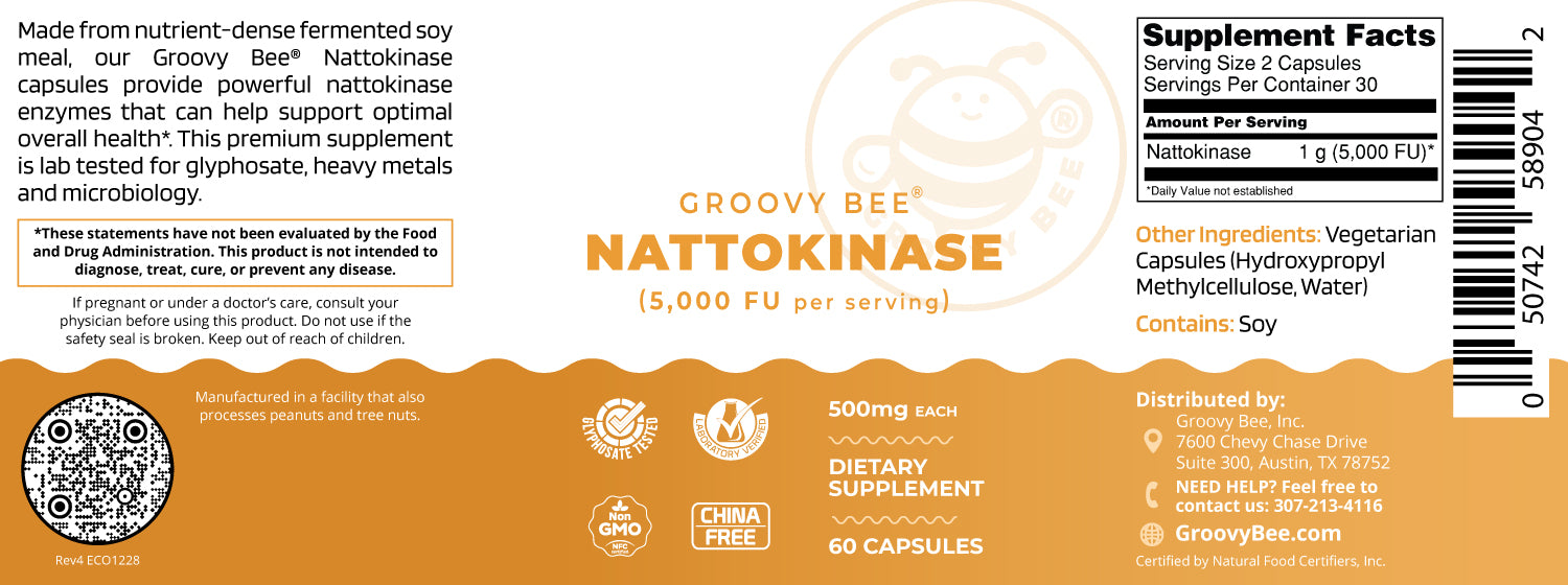 Nattokinase (5,000 FU per Serving) 60 Capsules (500mg Each)