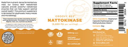 Nattokinase (5,000 FU per Serving) 60 Capsules (500mg Each)