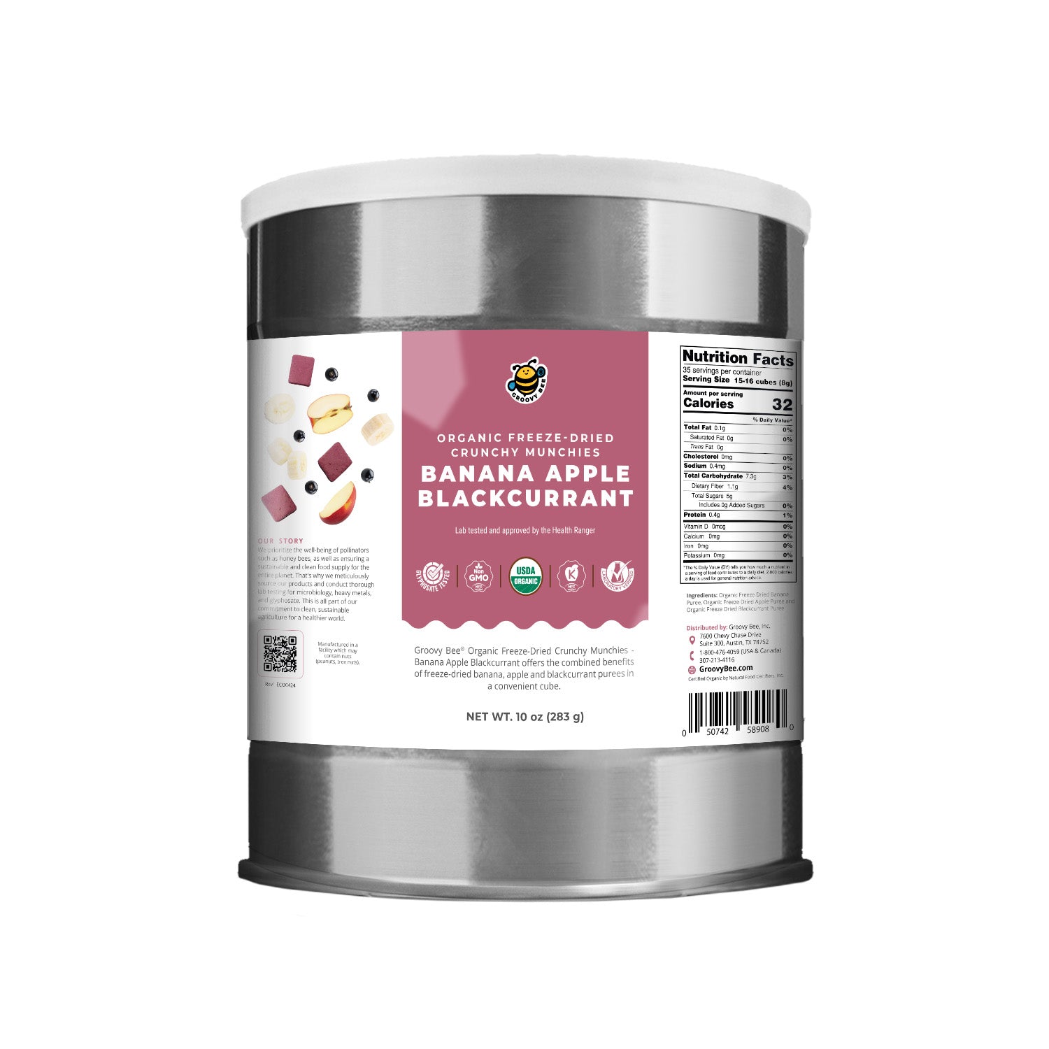 Organic Freeze-Dried Crunchy Munchies Banana Apple Blackcurrant (10 oz, 289g) 