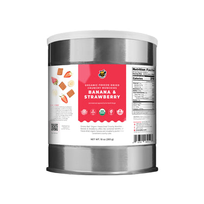 Organic Freeze-Dried Crunchy Munchies Banana and Strawberry (10 oz, 289g) 