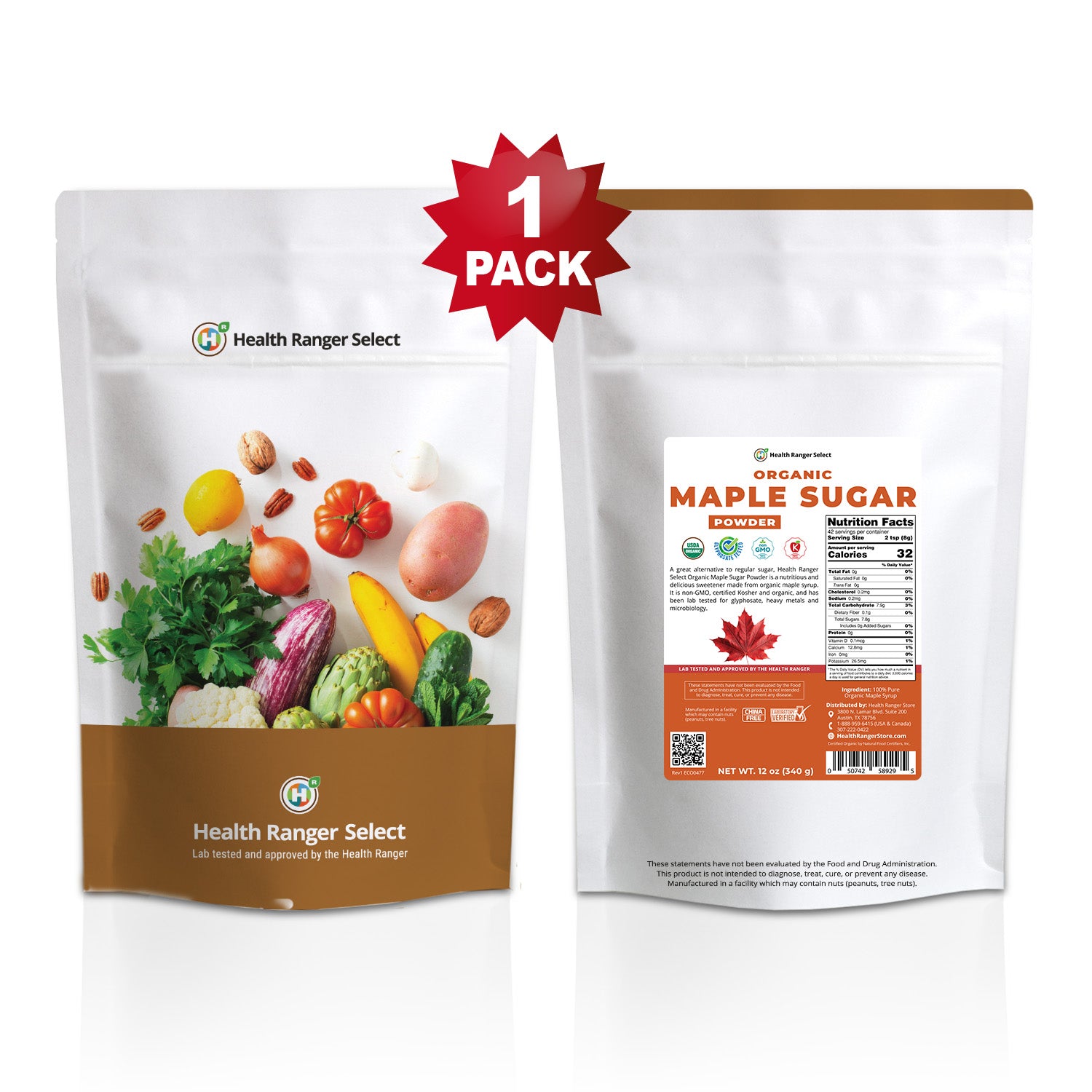 Organic Maple Sugar Powder 12oz (340g) Health Ranger Store