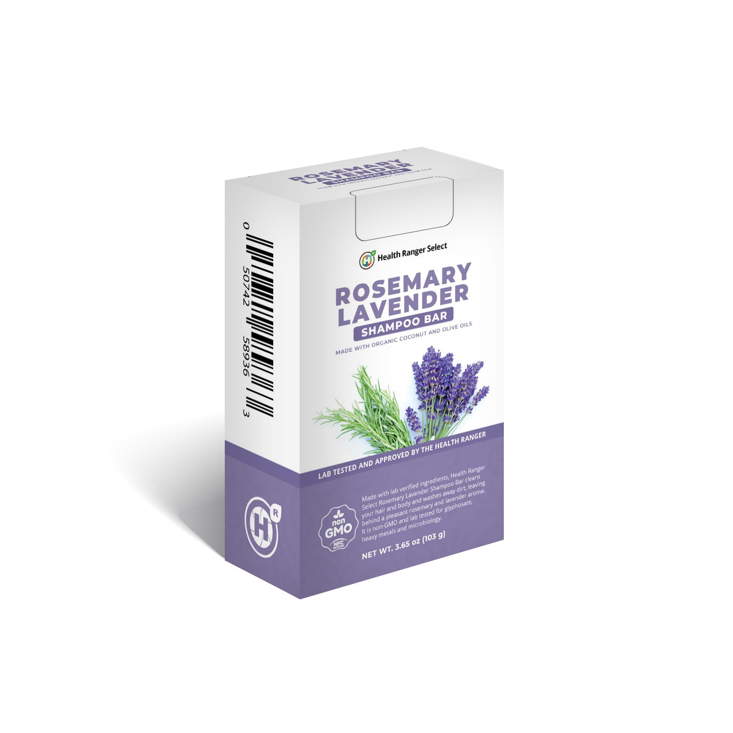 Organic Rosemary Lavender Shampoo Bar 3.65 oz (103g)