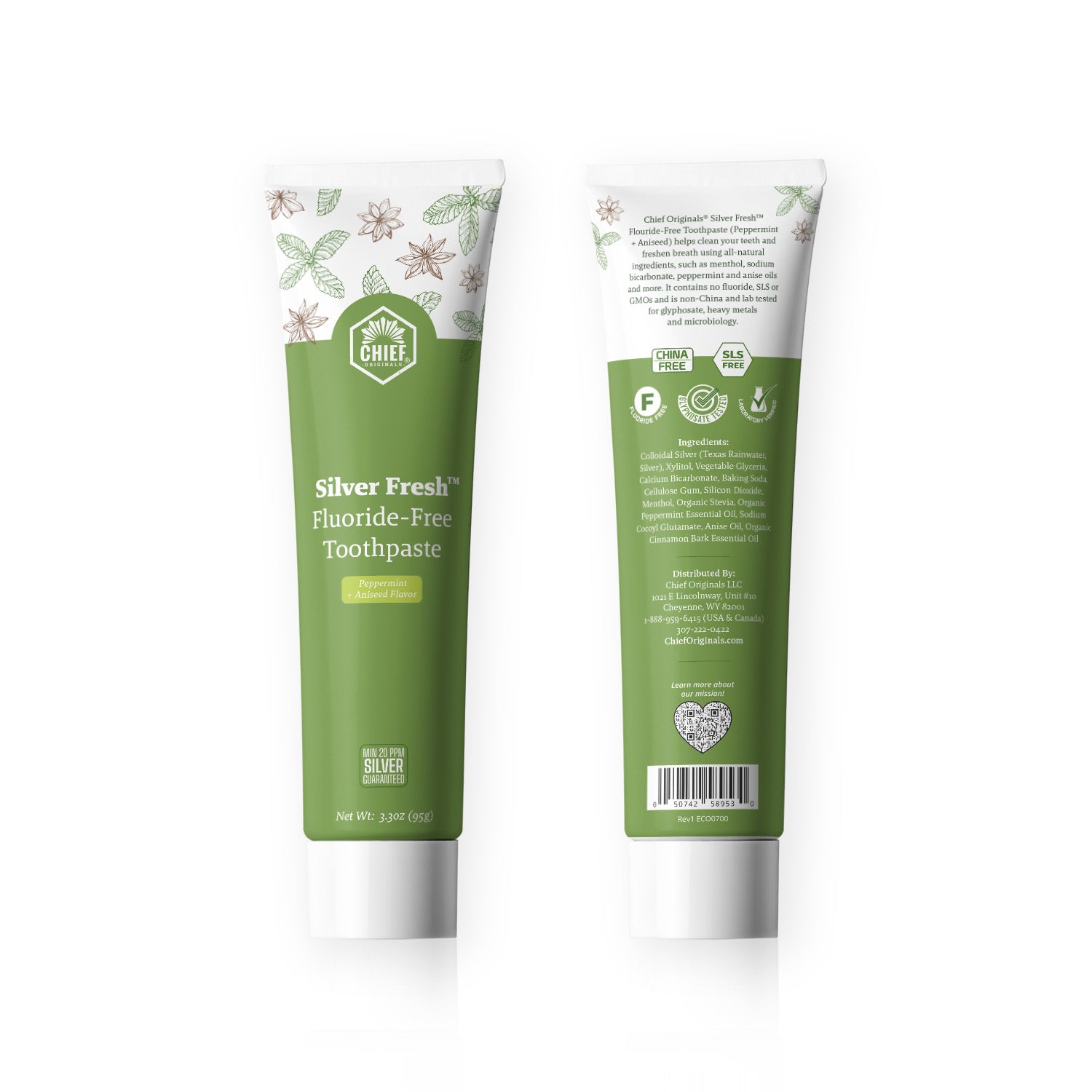 Silver Fresh™ Fluoride-Free Toothpaste (Peppermint + Aniseed