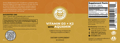 Vitamin D3 + K2 with Aquamin™ 60 Caps