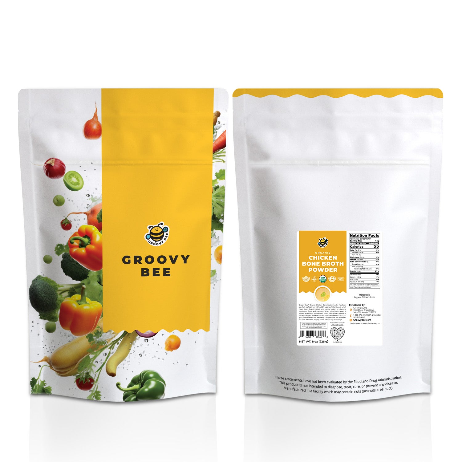 Organic Powdered Chicken Bone Broth 8 oz (226g)