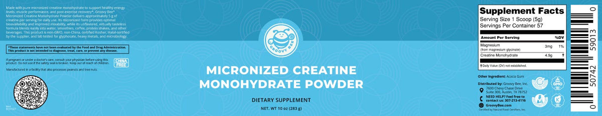 Micronized Creatine Monohydrate Powder 10 oz (283 g)