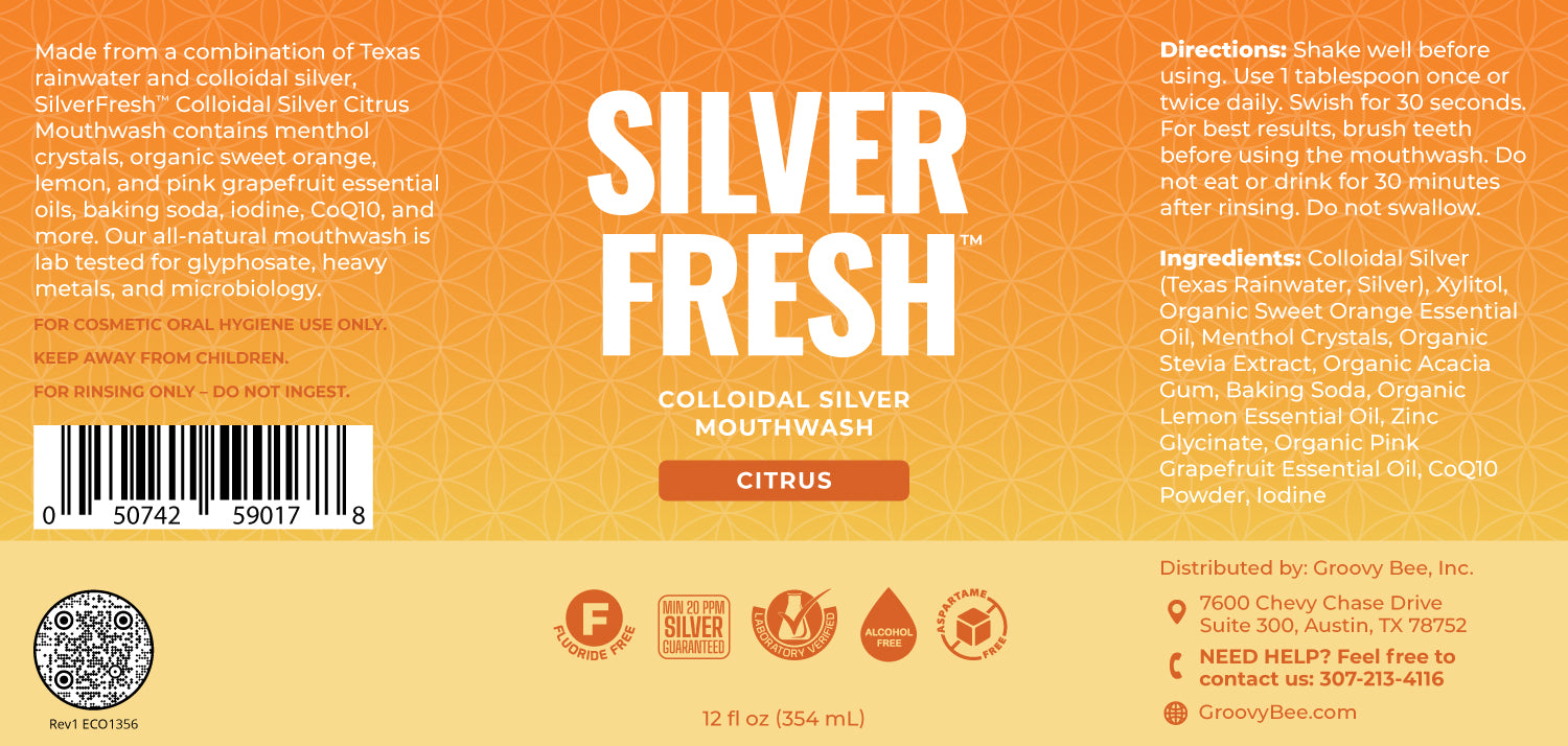 Silver Fresh Colloidal Silver Mouthwash - Citrus 12oz (354ml)