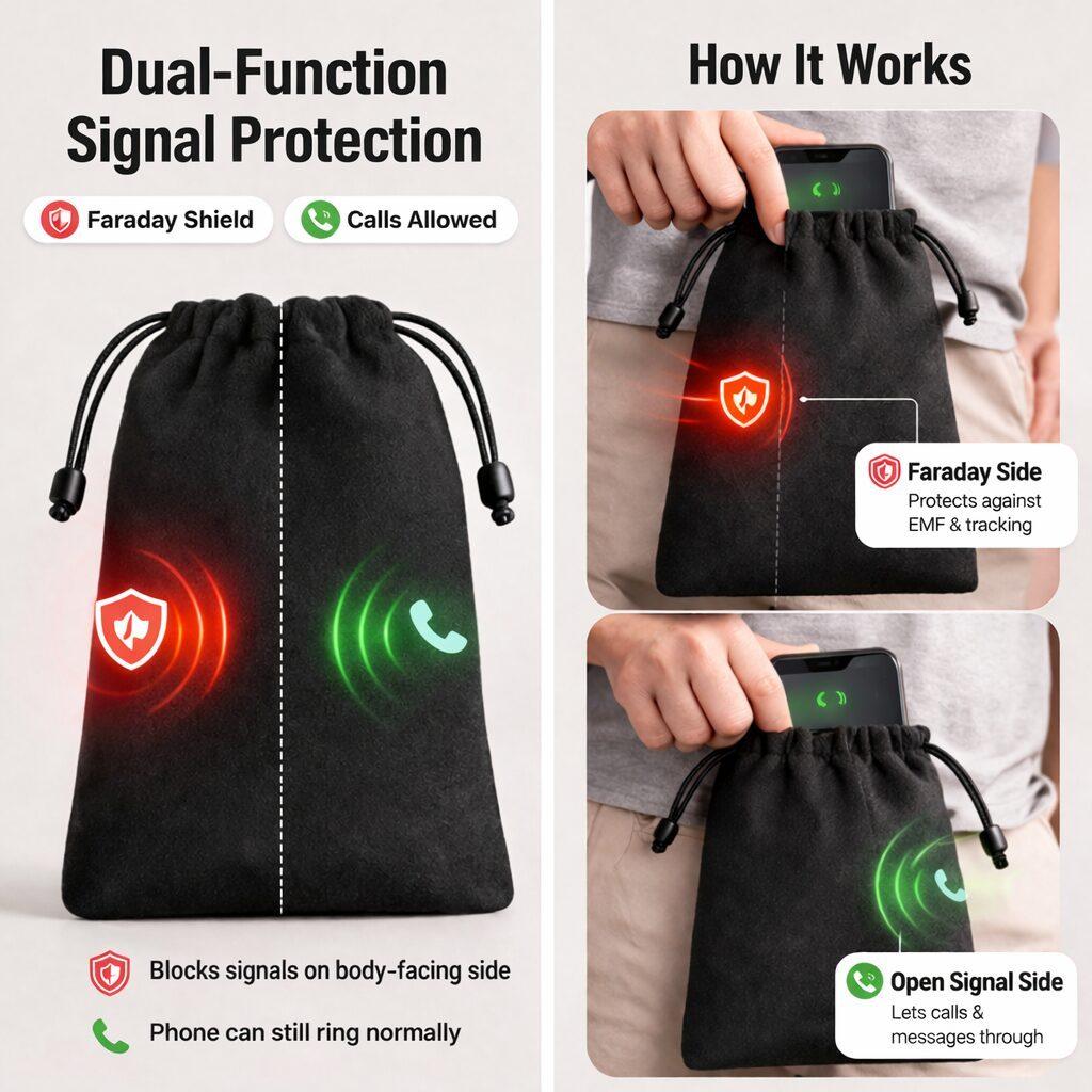 Directional EMF Phone Pocket