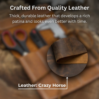 10 Pocket Leather Chisel Roll