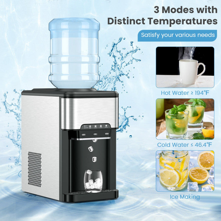 3-in-1 Water Cooler Dispenser with Ice Maker &amp; Temp Settings