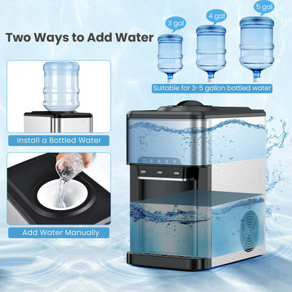 3-in-1 Water Cooler Dispenser with Ice Maker &amp; Temp Settings