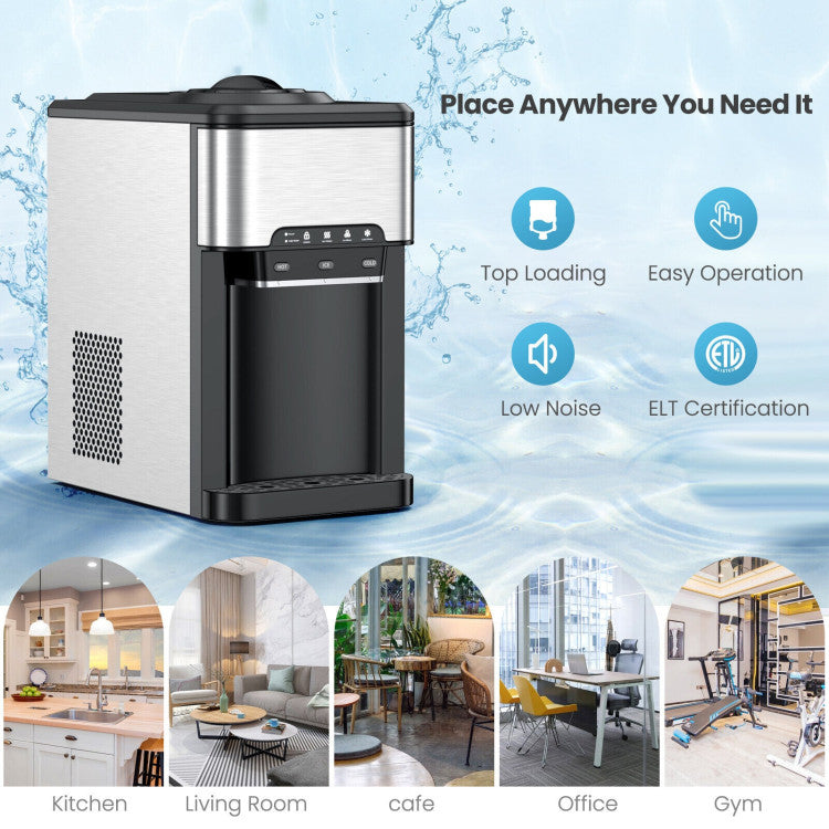 3-in-1 Water Cooler Dispenser with Ice Maker &amp; Temp Settings