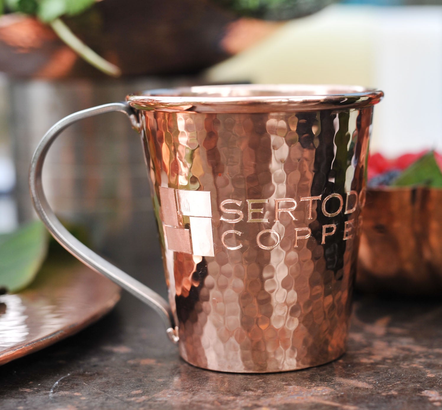 Pure Copper Mule Mug, Stainless Steel Handle, 18 oz